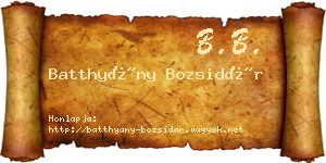 Batthyány Bozsidár névjegykártya